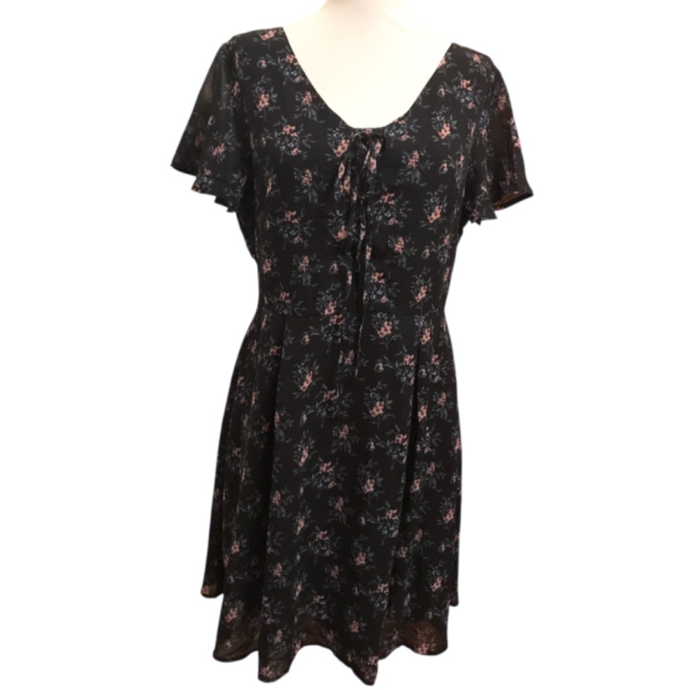 Allegra K NWT Navy Blue Floral Midi Dress Size Medium